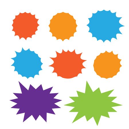 Set of vector starburst, sunburst badges. Starburst isolated icons setのイラスト素材