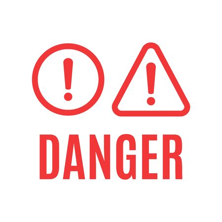 Exclamation danger sign . The attention icon. Danger symbol. Alert iconのイラスト素材
