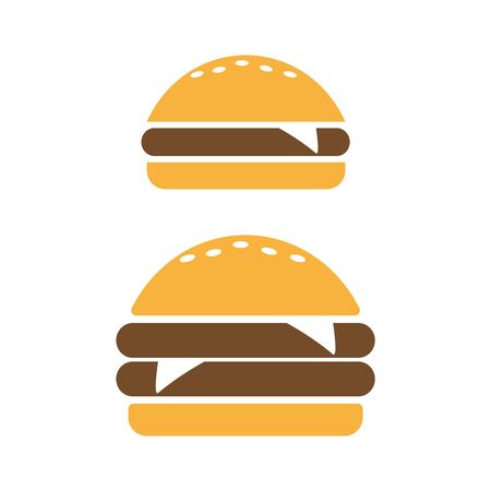Burger icon line style. Fast food icon. Burger vector silhouetteのイラスト素材