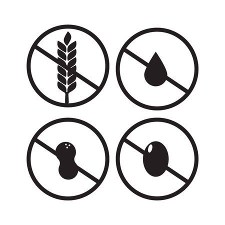 Gluten free label vector. Wheat gluten free grain iconのイラスト素材