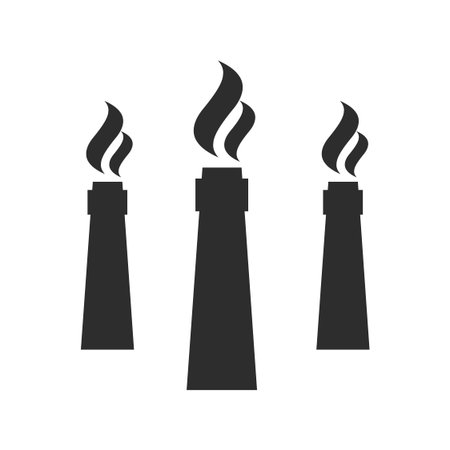 Set of industry manufactory building icons. Power and smoke buildingのイラスト素材