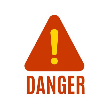 Attention please badge or banner. Danger sign design. Caution error iconのイラスト素材