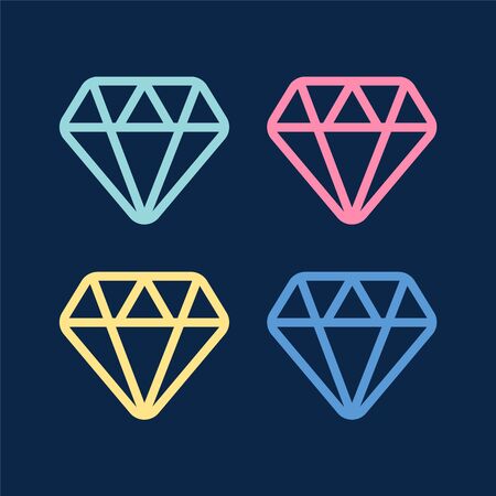 Diamond line icon.のイラスト素材