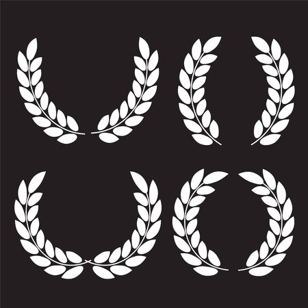 Set of laurel wreaths. Icon laurel wreatのイラスト素材