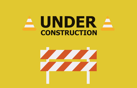 Website Under Construction Page Background Warning Tape Banner