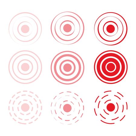 Pain red rings to mark. icon pain. Aim health icon painのイラスト素材