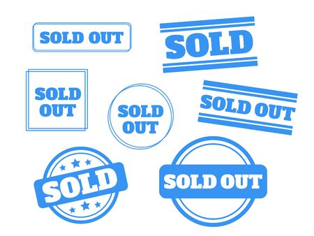 red sold stamp. Sold out stamps grunge. Sold out badgeのイラスト素材