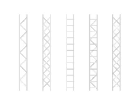 Steel truss construction. Metal framework aluminum construction for billboard vectorのイラスト素材