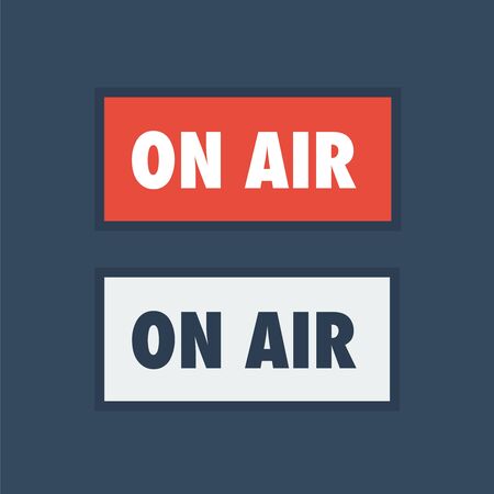 ON AIR studio light sign. Broadcasting live iconのイラスト素材