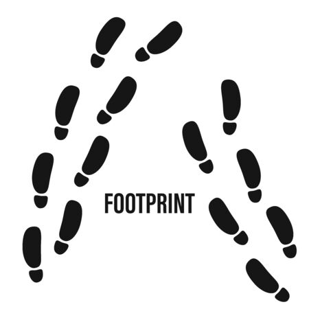Footprint trekking print vector. Foot steps track humanのイラスト素材