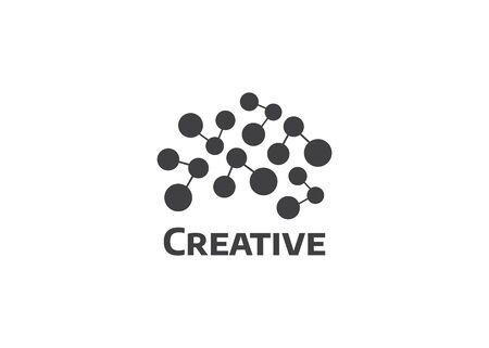 Brain, Creative and learning icons. Abstract human brain logoのイラスト素材