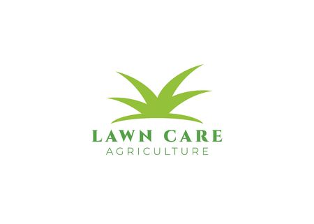 Lawn care logo vector. Lawn grass service vector logotypeのイラスト素材