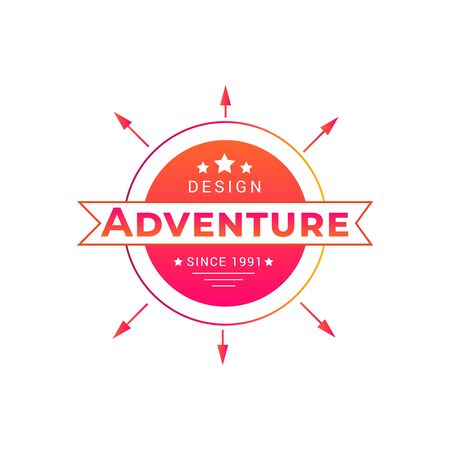 Adventure with compass logo. Compass vector logotype. Trip vintage logoのイラスト素材