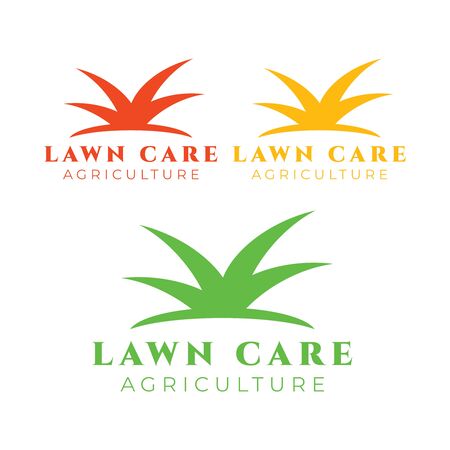 Lawn care logo vector. Lawn grass service vector logotypeのイラスト素材