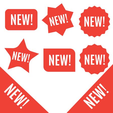 New stamp set. New sale icon. New red labels.のイラスト素材