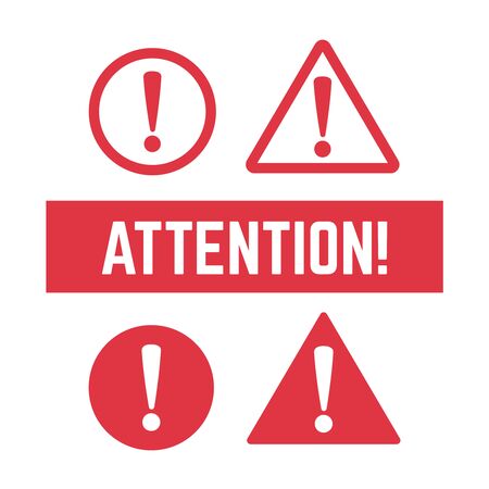 Danger sign flat design. Caution error icon.のイラスト素材