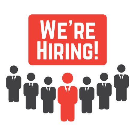 We are hiring. Hire recruiting, hiring work concept vector illustration