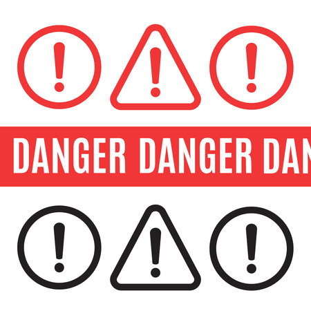 Danger sign design. Caution error icon.のイラスト素材