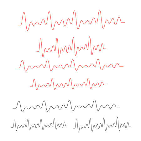 Line vector electrocardiogram. Heartbeat medical line cardiogramのイラスト素材