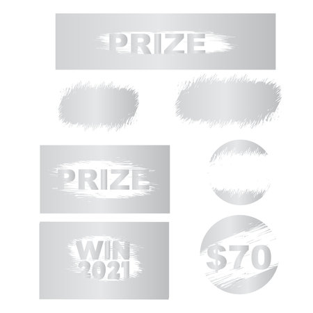 Scratch card game, scratch and win lottery. Lottery winning ticket and scratch cardsのイラスト素材