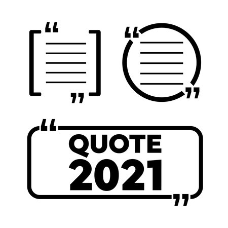 Typographic Quote Template Bubble. Frame with quotes. Quote vector commentのイラスト素材