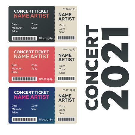 Ticket concert invitation, show. Music, Dance, Live Concert tickets templatesのイラスト素材