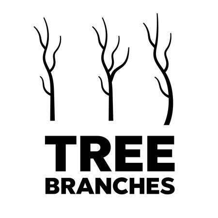 Vector tree branches silhouette. Leaves, swirls and floral elementsのイラスト素材