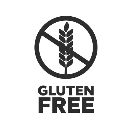 wheat gluten free grain vector icon. 100 Gluten Free sticker for foodのイラスト素材