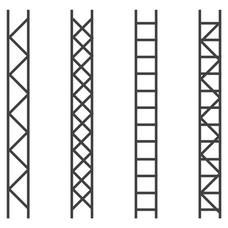 Steel truss construction. Metal framework aluminum construction for billboard vectorのイラスト素材