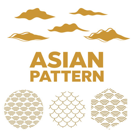 Japanese pattern background vector. Sea japan pattern vectorのイラスト素材