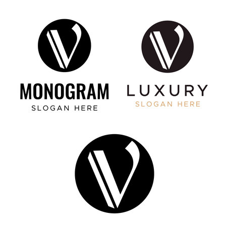 V logo vector. Clean and simple V logo templateのイラスト素材