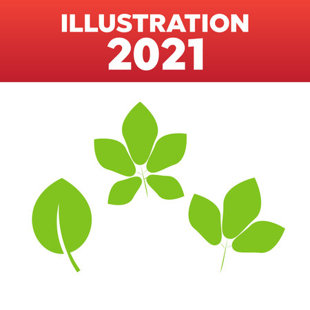 Tree leaf icons. Life organic leaf vector signのイラスト素材