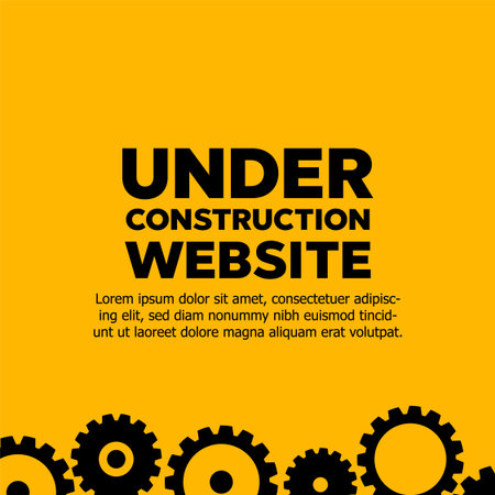 Under Construction Industrial Sign. Warning tape banner