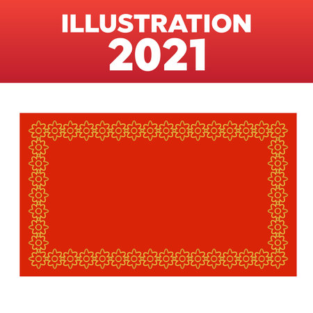 Chinese red banners. Traditional chinese pattern vector illustrationのイラスト素材