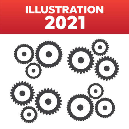 Gears vector icons. Gear wheel machine signsのイラスト素材