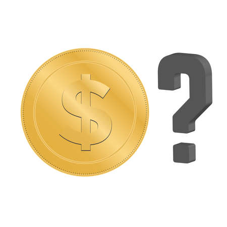 Realistic 3d gold dollar coin. Coin dollar money vectorのイラスト素材