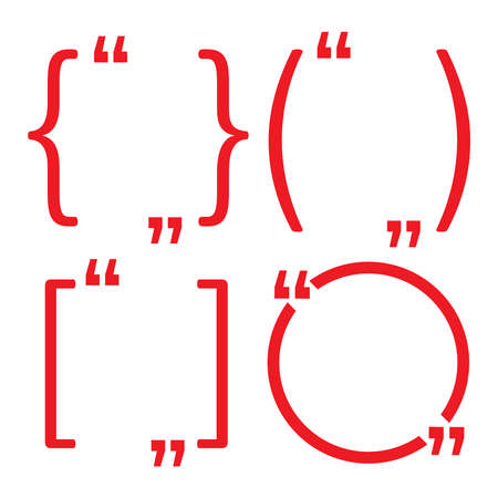 Quote frames. Quotation Mark speech bubble. Quote sign iconのイラスト素材
