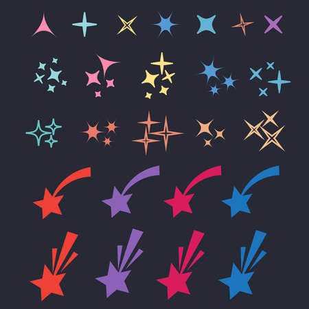 Sparkle lights stars set. Glowing light effect star. Sparkle lights vectorのイラスト素材
