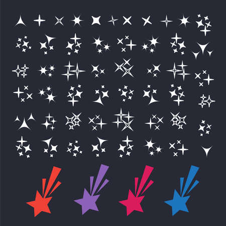 Icon star. Sparkles collection. Sparks vector icons setのイラスト素材