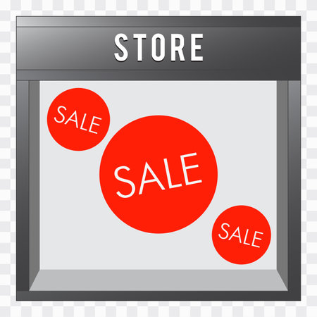 Shop with empty displayのイラスト素材