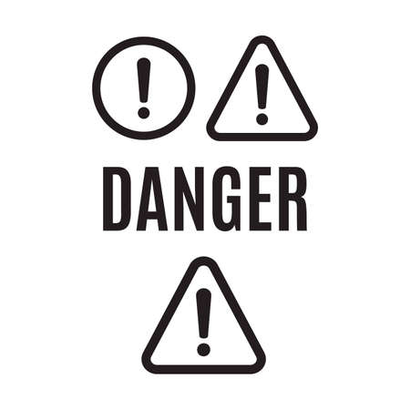 Exclamation danger sign. The attention icon. Danger symbol. Alert iconのイラスト素材