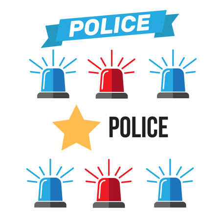 Siren set. Police flasher or ambulance flasher iconsのイラスト素材