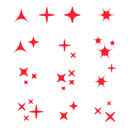 Sparkle lights Stars set. Glowing light effect star eps10のイラスト素材