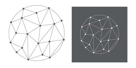 Wireframe 3D mesh polygonal vector sphereのイラスト素材