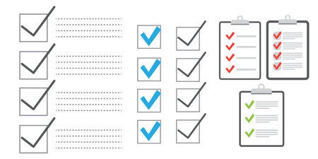 Clipboard checklist flat design. Check list vector illustrationのイラスト素材
