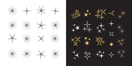 A set of stars. Yellow starsのイラスト素材