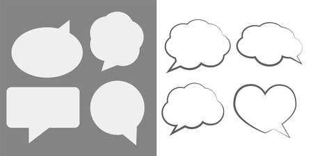 Speech bubbles isolated vector set. Cloud bubble speech for communicationのイラスト素材