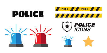 Single design element demonstrating red flasher sirenのイラスト素材