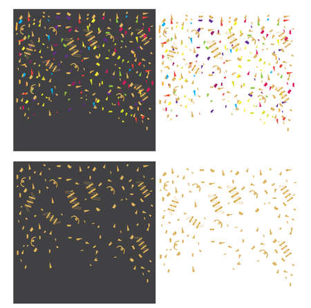 Gold confetti celebration. Celebrate gold vector backgroundのイラスト素材