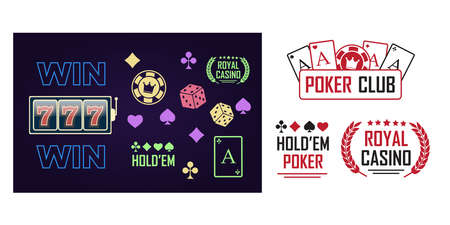 Lucky seven logo with gold sparks on black backgroundのイラスト素材